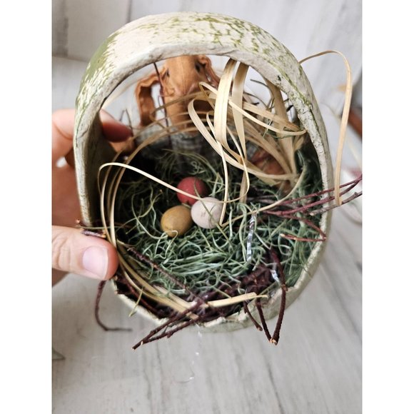 Vintage Easter basket eggs shabby chic unique Easter decor - Picture 6 of 9